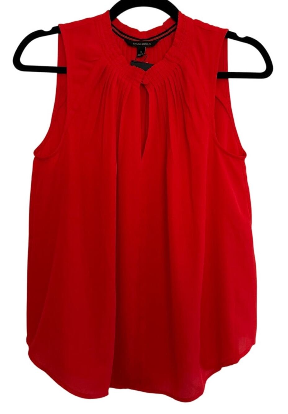 Banana Republic Red Sleeveless Top Small NEW Office Peep Hole Colorful Statement